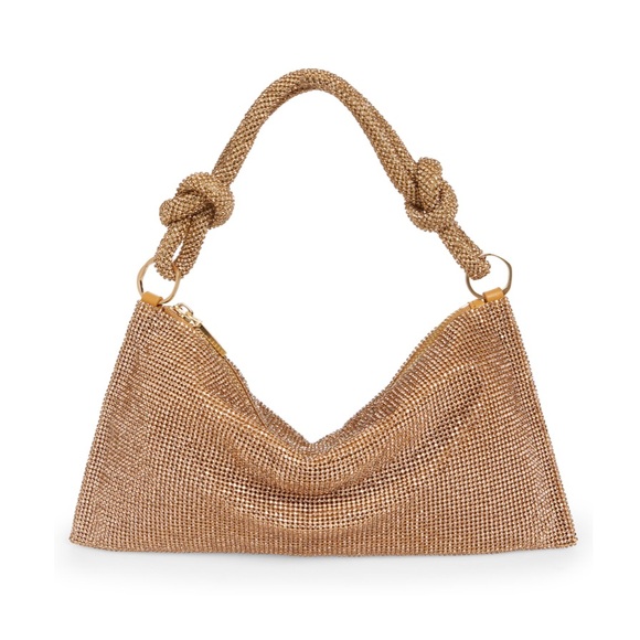 *SOLD* Cult Gaia Hera Nano Rhinestone Shoulder Bag Champagne Gold Metallic NWT - Picture 1 of 17